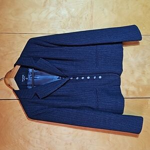 Larry Levine Suit Jacket Pin Stripe Beautiful Button Details Size 10